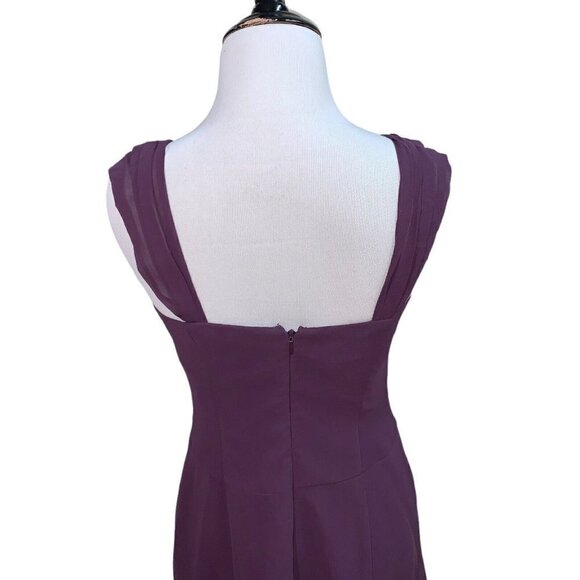 David's Bridal Women's Chiffon Sweetheart Short Dress Size 4 w. Cap Sleeves NWT - Picture 9 of 11